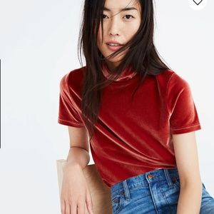 Sold - Madewell Velvet Mockneck Tee